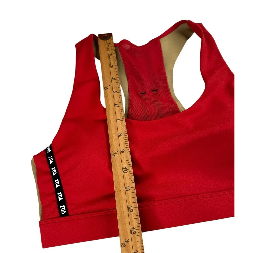 Zyia Beige on Red game day light tight Racerback bra Size Large Large‎